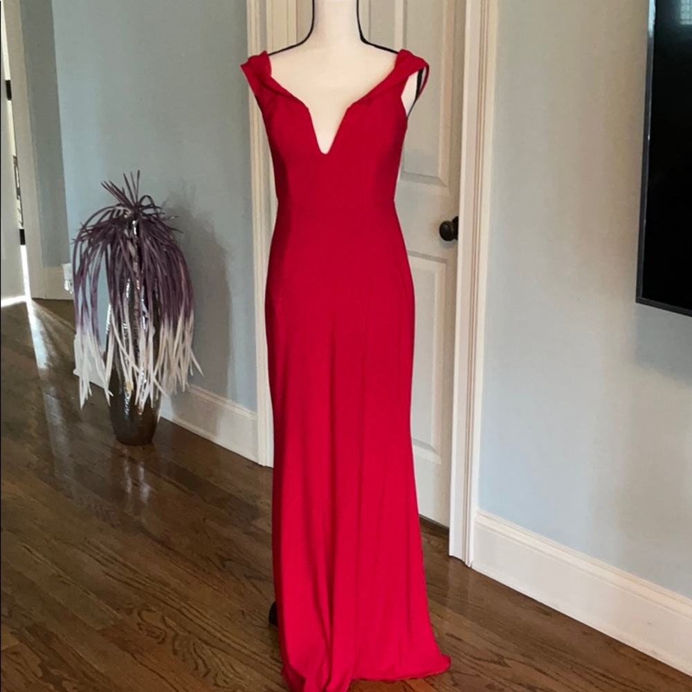 Red maxi gown